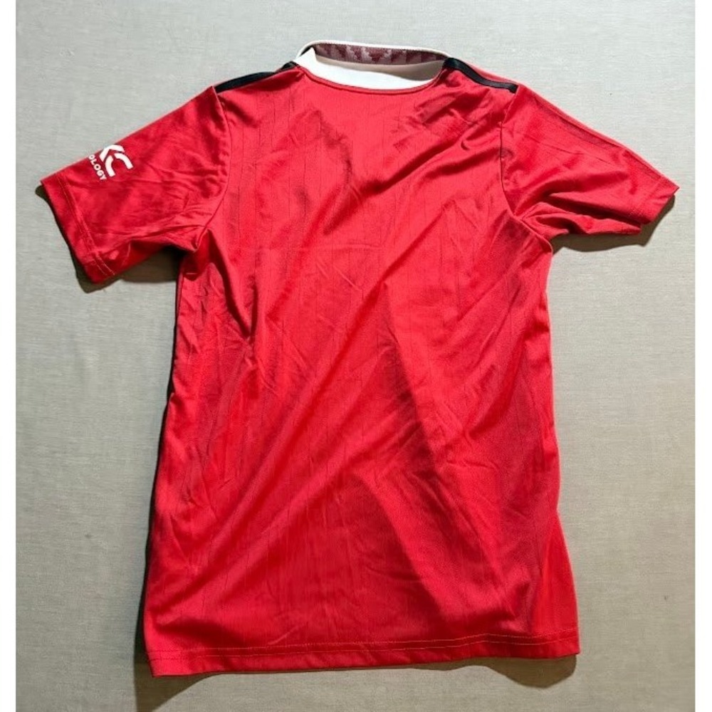 Adidas Manchester United Soccer Collared Jersey Boys 26 Red Short Sleeve - Picture 5 of 7